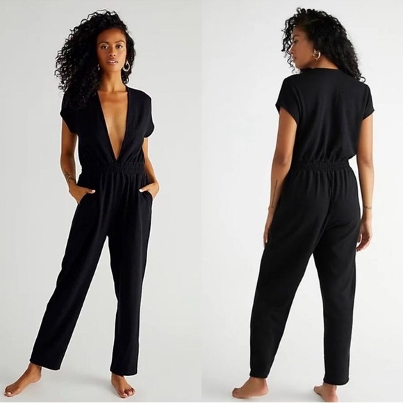 FP Beach Pants - Free People Beach Rita Jumpsuit Black Sz S